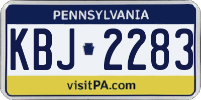 PA license plate KBJ2283