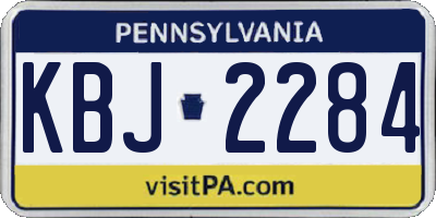 PA license plate KBJ2284