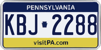PA license plate KBJ2288