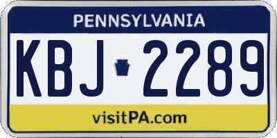 PA license plate KBJ2289
