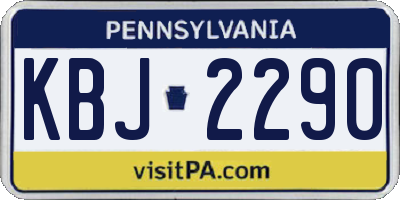 PA license plate KBJ2290