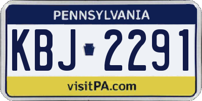 PA license plate KBJ2291
