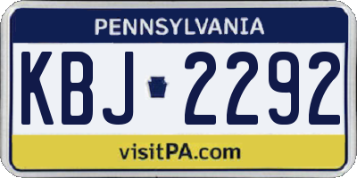 PA license plate KBJ2292