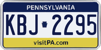 PA license plate KBJ2295