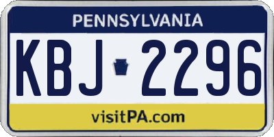 PA license plate KBJ2296