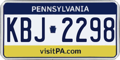 PA license plate KBJ2298