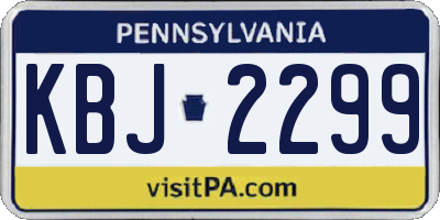 PA license plate KBJ2299