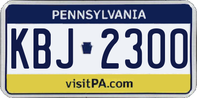 PA license plate KBJ2300