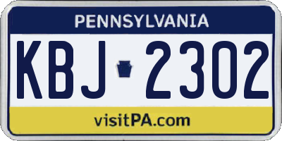 PA license plate KBJ2302