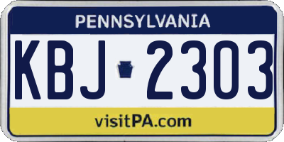 PA license plate KBJ2303