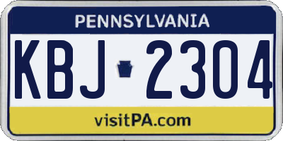 PA license plate KBJ2304