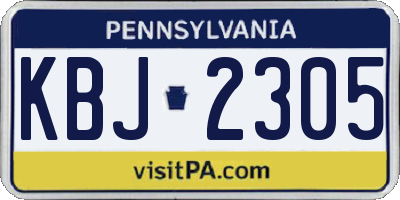 PA license plate KBJ2305