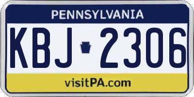 PA license plate KBJ2306