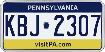 PA license plate KBJ2307