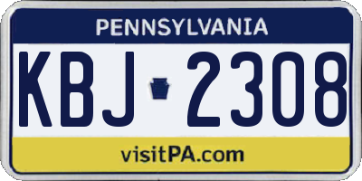 PA license plate KBJ2308