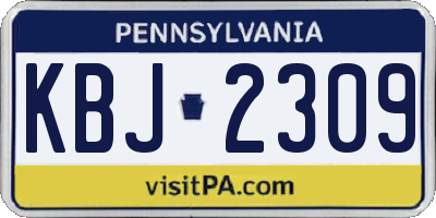 PA license plate KBJ2309