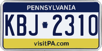 PA license plate KBJ2310