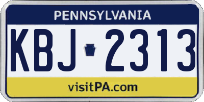 PA license plate KBJ2313