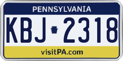 PA license plate KBJ2318