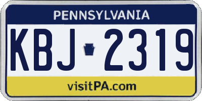 PA license plate KBJ2319