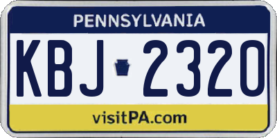PA license plate KBJ2320