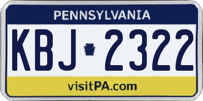 PA license plate KBJ2322
