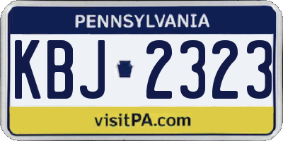 PA license plate KBJ2323