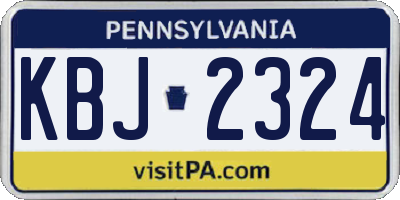 PA license plate KBJ2324