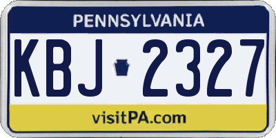 PA license plate KBJ2327