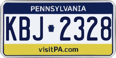 PA license plate KBJ2328