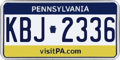 PA license plate KBJ2336
