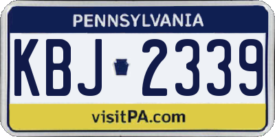 PA license plate KBJ2339