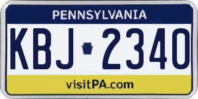 PA license plate KBJ2340