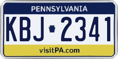 PA license plate KBJ2341