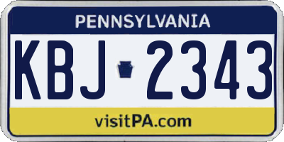 PA license plate KBJ2343