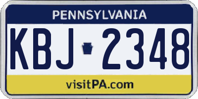 PA license plate KBJ2348