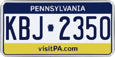 PA license plate KBJ2350