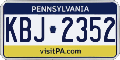 PA license plate KBJ2352