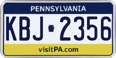 PA license plate KBJ2356