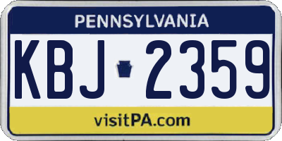 PA license plate KBJ2359