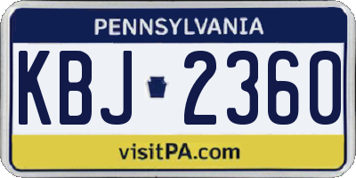 PA license plate KBJ2360