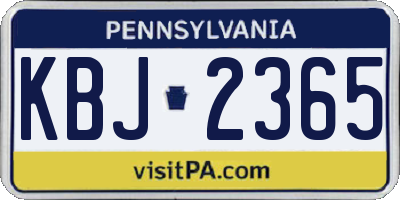 PA license plate KBJ2365