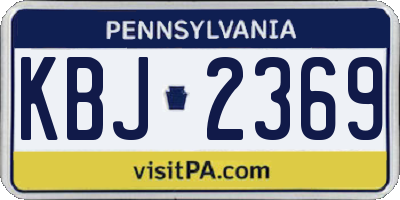 PA license plate KBJ2369