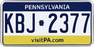 PA license plate KBJ2377
