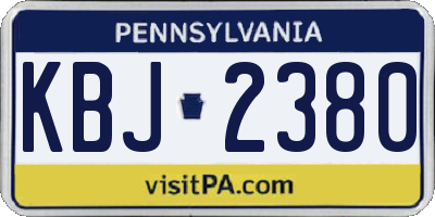 PA license plate KBJ2380