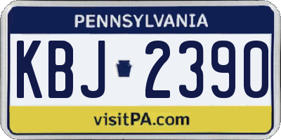 PA license plate KBJ2390