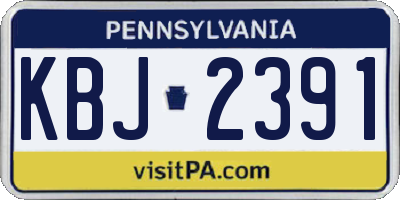 PA license plate KBJ2391