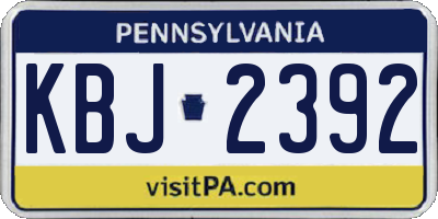 PA license plate KBJ2392