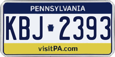 PA license plate KBJ2393