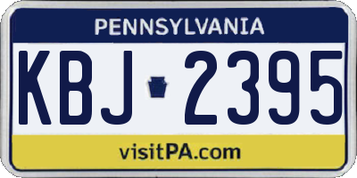PA license plate KBJ2395